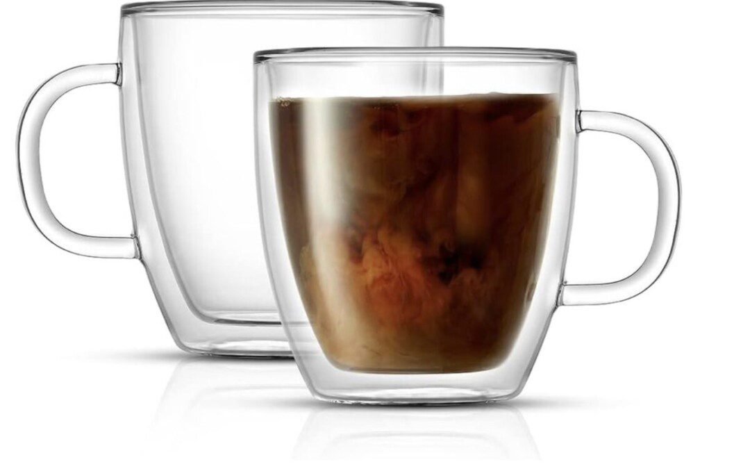 Double Wall Insulated Clear Coffee Mugs Set of 2 – Just $16.95 shipped! {These are HOT right now!}